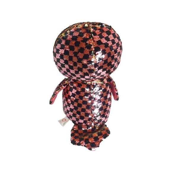 Ty Flippables Checks the Owl Sequin Plush Toy 10" Limited Edition - Picture 4 of 7
